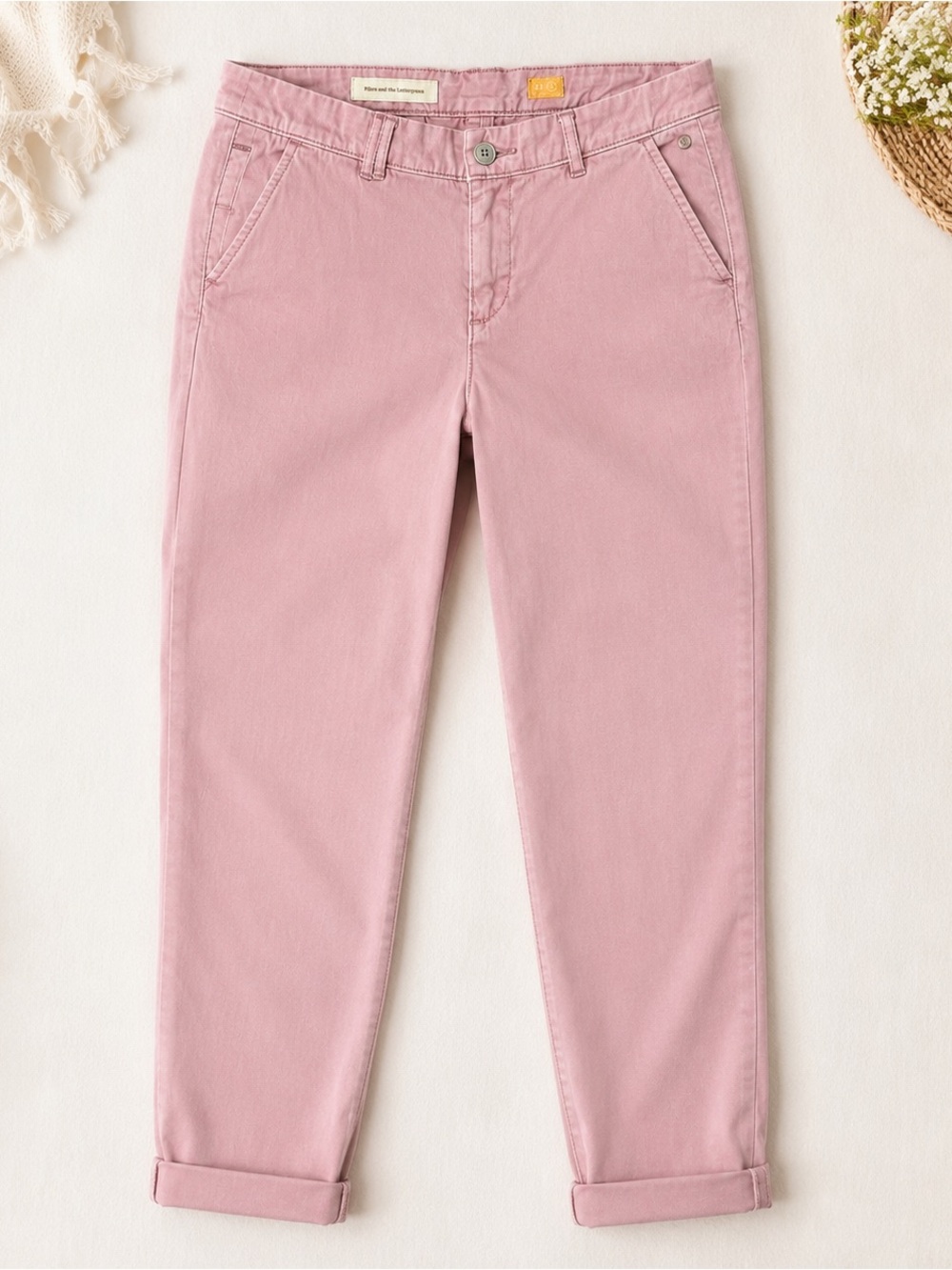 Pilcro and the Letterpress Anthropologie Hyphen Chino Pants 26 Dusty Rose Pink